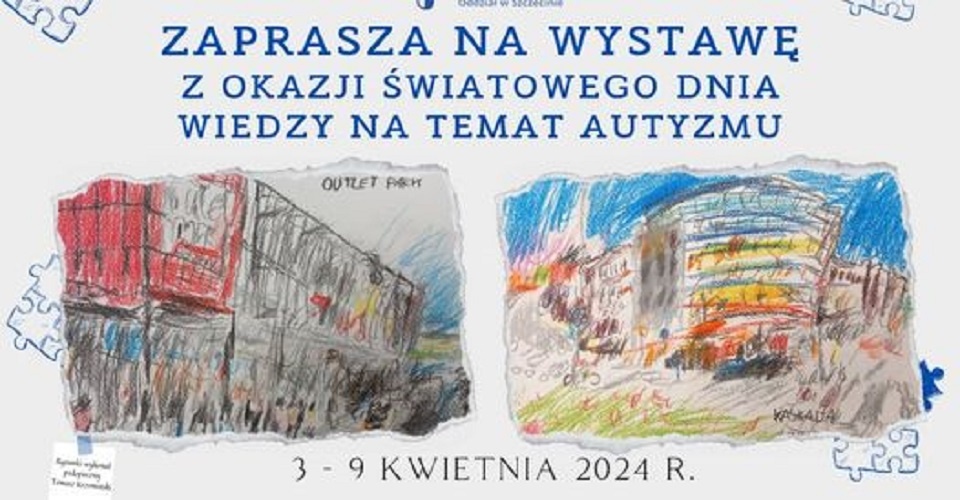 Zaproszenie na wystawę zorganizowaną przez Krajowe Towarzystwo Autyzmu w Szczecinie