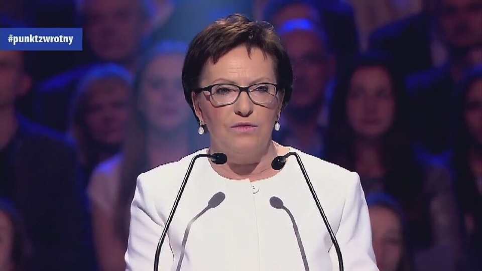 Premier Ewa Kopacz zapowiedziała na konwencji Platformy Obywatelskiej, że będzie starać się o wpisanie na listy wyborcze, jak największej liczby młodych ludzi. Fot. TVN24/x-news