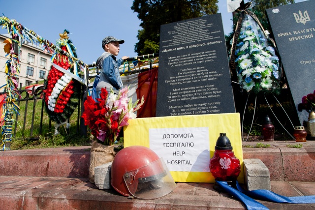 Kijowski Majdan, fot. Andrzej Kutys [Radio Szczecin] Audiobook "Nadia. Więzień Putina" w Radiu Szczecin [WIDEO, ZDJĘCIA]
