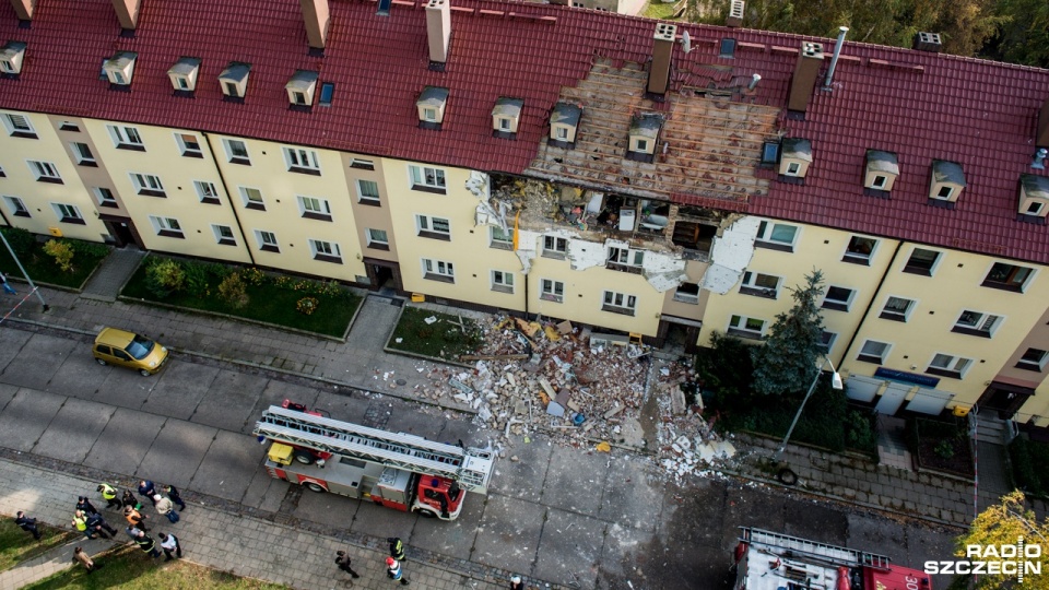 Do wybuchu doszło w czwartek rano w jednym z mieszkań kamienicy przy ulicy Gdyńskiej. Fot. Olaf Nowicki [Radio Szczecin]