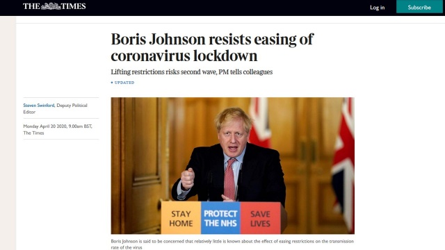 Media: premier Boris Johnson chce otwierać kraj ostrożnie