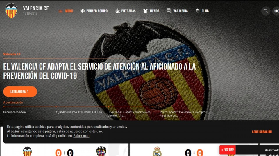 35 procent pozytywnych wyników testów na koronawirusa odnotowano w klubie piłkarskim Valencia. źródło: https://www.valenciacf.com/es