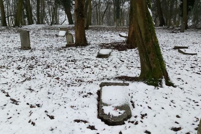 Lapidarium przy ulicy Ostrowskiej, fot. Słuchacz, pan Marcin 12.02.2018