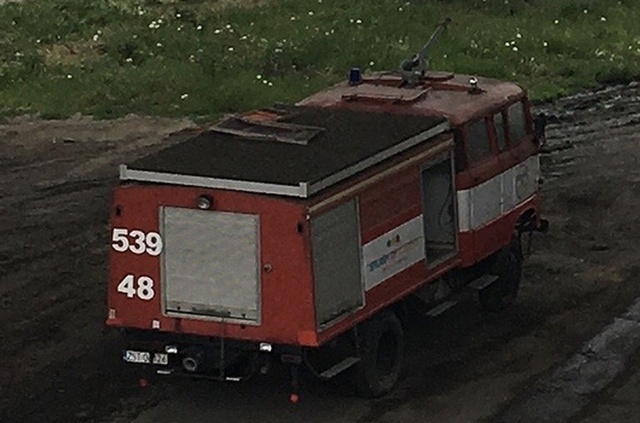 Wóz strażacki pod Trasą Zamkową, fot. S. Orlik 21.05.2021