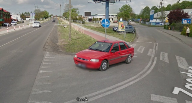 Znak w Mierzynie dot. ścieżki rowerowej, źródło: google.com 10.10.2022