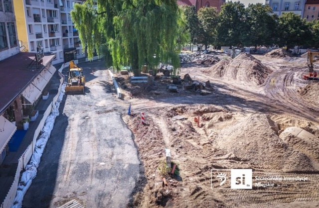 Przebudowa Placu Orła Białego, źródło: Szczecińskie Inwestycje Miejskie 01.08.2025