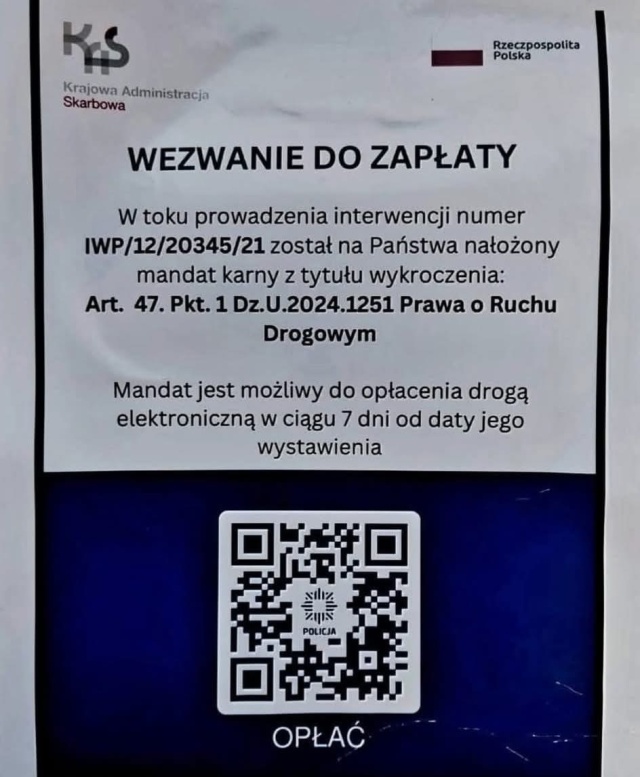 Oszustwo na "skarbowkę" - nie skanuj kodu !- fot. S.Szponder 29.08.2025