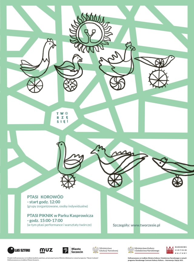 Korowód i PTASI PIKNIK PLAKAT 19.09.2025. Materiały promocyjne organizatora Wokół Paula Robiena [POSŁUCHAJ]