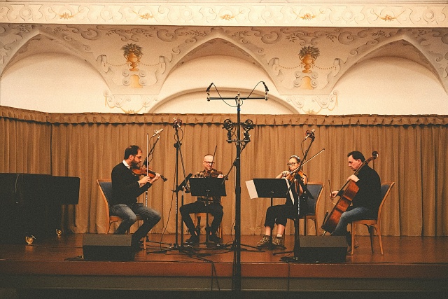 Baltic Neopolis Quartet nagrywa płytę pt. „Kompozycje szczecińskie” vol. 2 w Sali Bogusława Zamku Książąt Pomorskich w Szczecinie. Fot. Materiały prasowe Baltic Neopolis Orchestra Baltic Neopolis Quartet nagrał płytę „Kompozycje szczecińskie” vol. 2 [ROZMOWA, ZDJĘCIA]