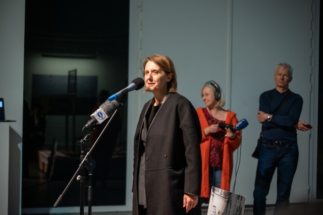 Hanna Wróblewska, Ministra Kultury i Dziedzictwa Narodowego. Porozumienia majowe w Szczecinie. Fot. Marta Miszuk- Olechno / Trafo "Rzeźba w mentalu". Porozumienia majowe w szczecińskim Trafo [POSŁUCHAJ]