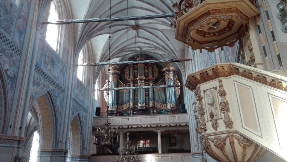 Organy Felixa Grüneberga z 1912 roku w Kościele pw. Narodzenia Najświętszej Maryi Panny w Białogardzie. Fot. Anna Wróbel