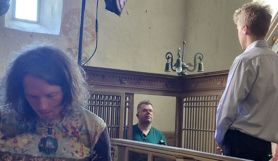 Na planie filmu "Dynastia Grünebergów" Heleny Kwiatkowskiej.  (archiwum Heleny Kwiatkowskiej)