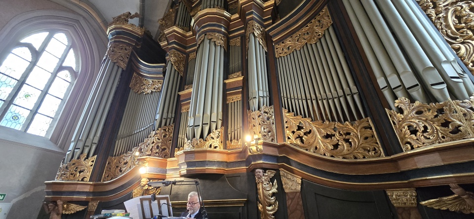 Bogdan Narloch – organista na koncercie festiwalu „Muzyczna podróż śladami Grünebergów”. Fot. Anna Wróbel