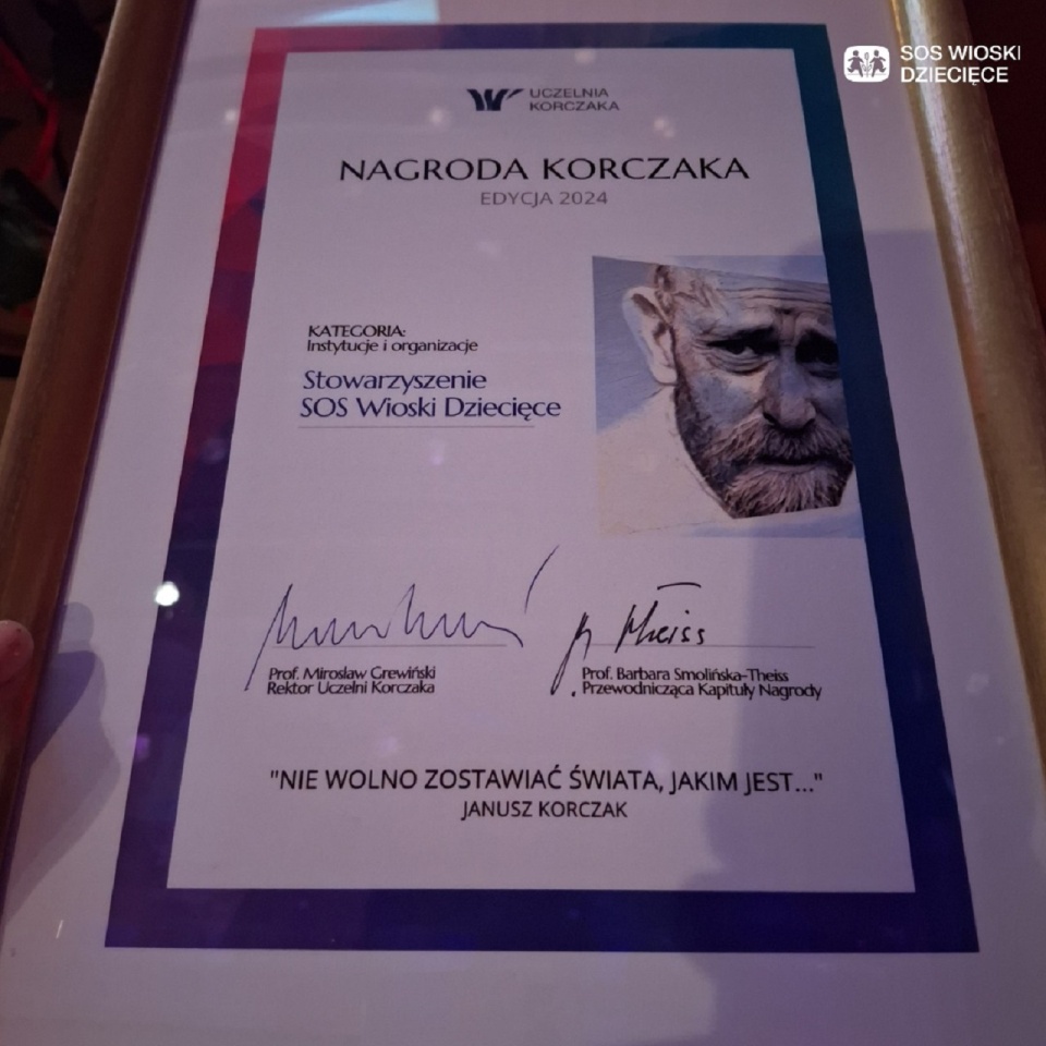Nagroda dla Stowarzyszenia SOS Wioski Dziecięce w Polsce