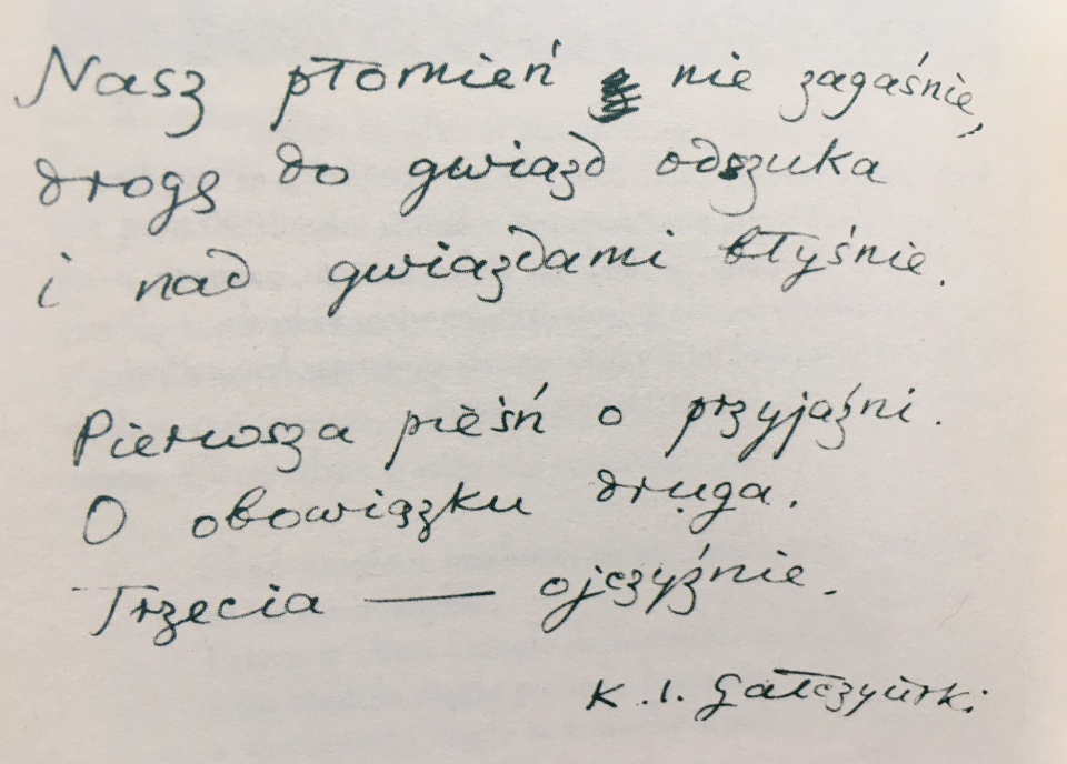 Rekopis K.I. Gałczyńskiego z książki "Wiersze z Prania". Fot. Agata Rokicka