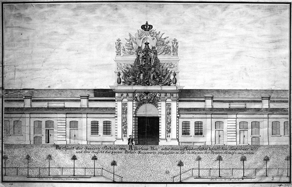 Brama Berlińska1768 r. rycina Loeflera ze zbiorów MNS