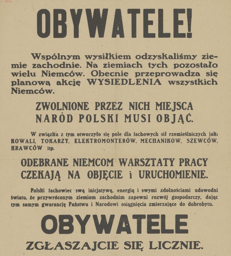 Odezwa z 1946 roku ze zbiorów polona.pl [domena publiczna]