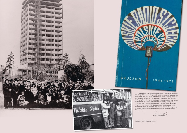 Wielka budowa wieżowca Ośrodka Radiowo-Telewizyjnego w Szczecinie (obecnie Sky Garden). Fot. z albumu "60 lat Polskiego Radia Szczecin", pod red. Mariana Kowalskiego Lata 70.