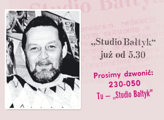 Kazimierz Tomczyk, jeden z pomysłodawców i wieloletni prowadzący magazyn "Studio Bałtyk". Fot. z albumu "60 lat Polskiego Radia Szczecin", pod red. Mariana Kowalskiego Lata 70.