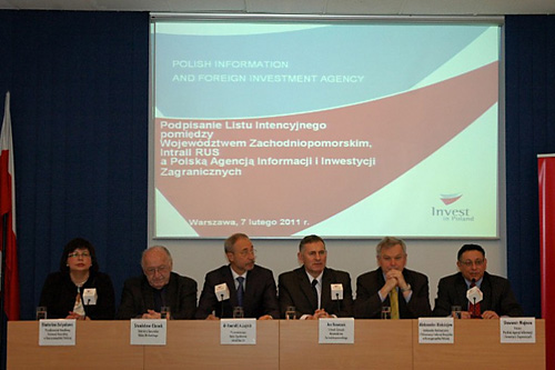 Rosyjska firma Intrall Rus S.A. podpisała list intencyjny z Polską Agencją Informacji i Inwestycji Zagranicznych oraz z zarządem województwa zachodniopomorskiego.