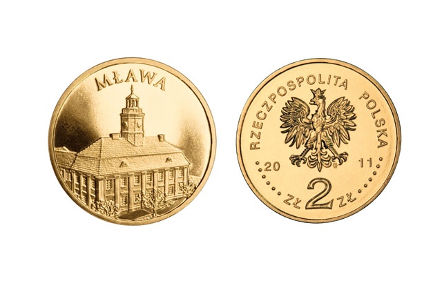 Narodowy Bank Polski wprowadza dziś do obiegu monetę upamiętniającą Mławę o nominale 2 złotych. Jest to 11. moneta z serii Miasta w Polsce.