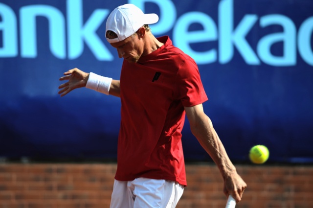 B. Knittel (GER - czerwony) vs I. Sergeyev (UKR - żółty). Fot. Łukasz Szełemej [PR Szczecin] Pekao Open: Panfil pokonał Niemca [DUŻO ZDJĘĆ]