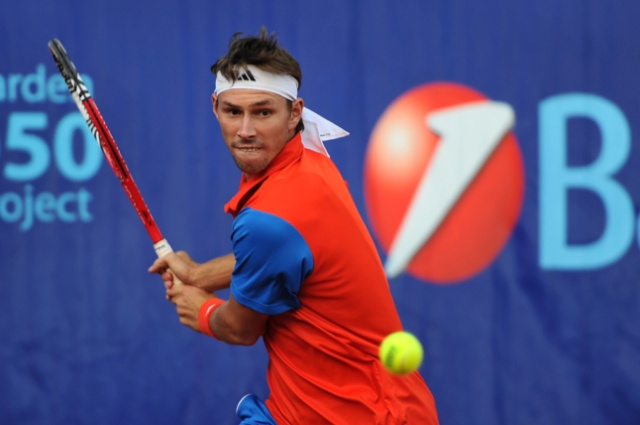 Jerzy Janowicz pokonał Ukraińca Artema Smirnowa 6:3, 6:1. Fot. Łukasz Szełemej [PR Szczecin] Polak w ćwierćfinale Pekao Szczecin Open! [ZDJĘCIA]