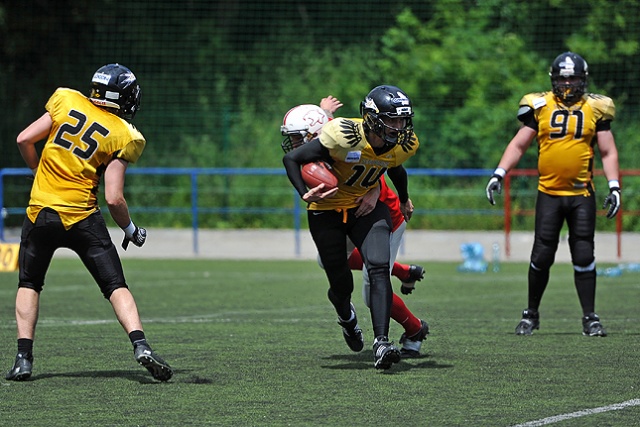 Cougars kontra Seahawks. Fot. Łukasz Szełemej [Radio Szczecin] Szczecińskie Pumy na tarczy [ZDJĘCIA]
