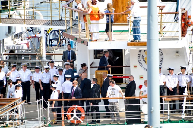 Prezydenci Polski i miasta Szczecin oficjalnie otworzyli tegoroczny finał The Tall Ships Races. Fot. Łukasz Szełemej [Radio Szczecin] Prezydent otworzył finał TTSR [ZDJĘCIA, WIDEO]