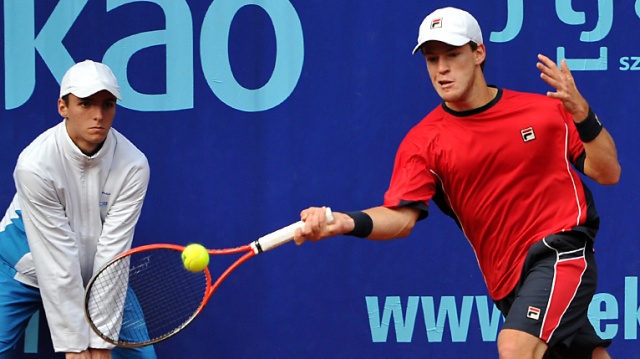 D. Schwartzman - O. Nedovyesov - fot. Łukasz Szełemej [Radio Szczecin] 01 Hiszpańsko-ukraiński finał Pekao Szczecin Open [ZDJĘCIA]