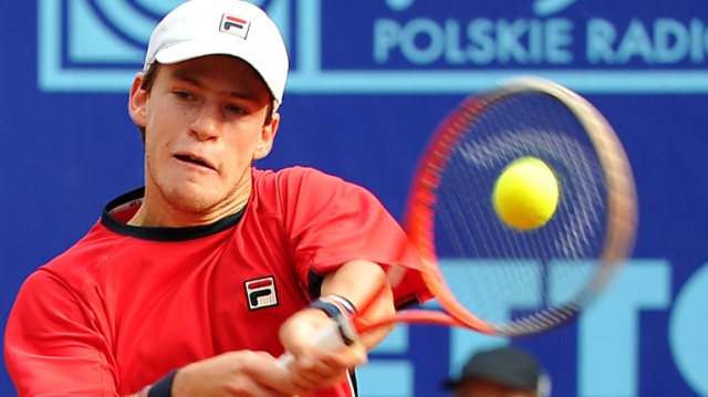 D. Schwartzman - O. Nedovyesov - fot. Łukasz Szełemej [Radio Szczecin] 05 Hiszpańsko-ukraiński finał Pekao Szczecin Open [ZDJĘCIA]