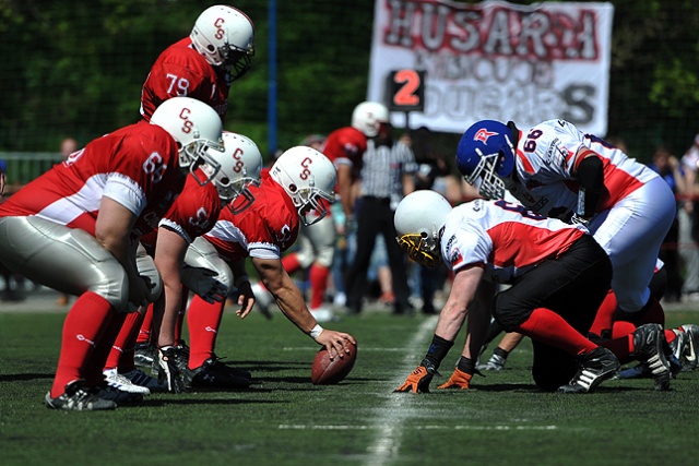 Cougars Szczecin wygrali w sobotę z beniaminkiem rozgrywek Bydgoszcz Raiders 30:0. Fot. Łukasz Szełemej [Radio Szczecin] Pogrom beniaminka w Szczecinie [ZDJĘCIA]