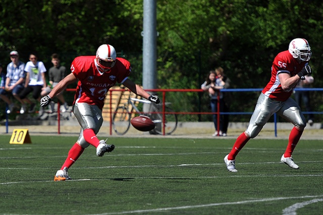 Cougars Szczecin wygrali w sobotę z beniaminkiem rozgrywek Bydgoszcz Raiders 30:0. Fot. Łukasz Szełemej [Radio Szczecin] Pogrom beniaminka w Szczecinie [ZDJĘCIA]