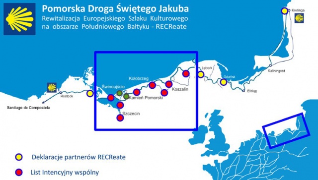 Pielgrzymi szlak prowadzący do grobu św. Jakuba coraz lepiej oznaczony. W grudniu kończy się unijny projekt odbudowy Pomorskiej Drogi św. Jakuba. We wtorek w sejmiku zachodniopomorskim podsumowano 3-letni etap prac.