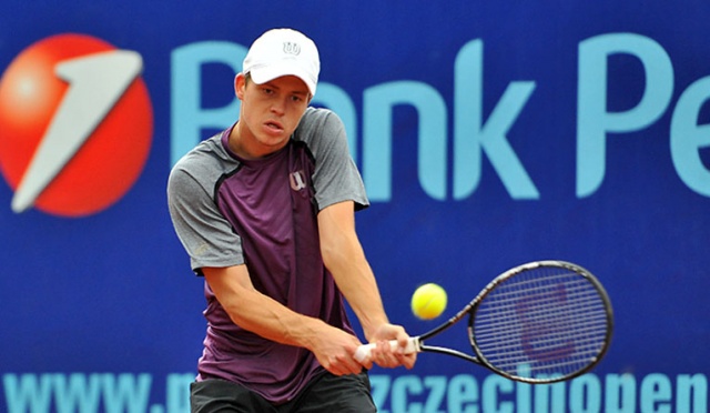 Jan Lennard Struff (GER) (na zdj.) - Adam Pavlasek (CZE). Fot. Łukasz Szełemej [Radio Szczecin] Kamil Majchrzak w ćwierćfinale Pekao Szczecin Open [ZDJĘCIA]