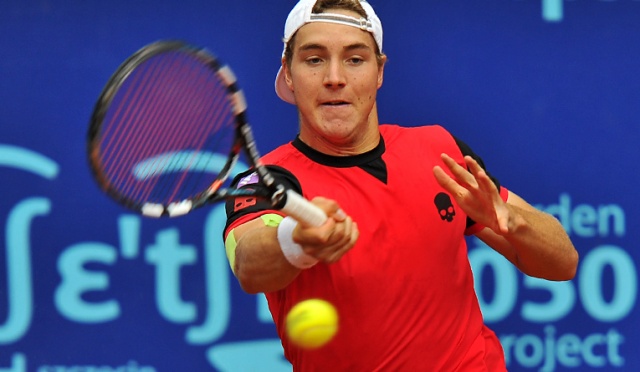 Jan Lennard Struff (GER) (na zdj.) - Facundo Arguello (ARG). Fot. Łukasz Szełemej [Radio Szczecin] Niemiecki finał tenisowego Pekao Szczecin Open [ZDJĘCIA]