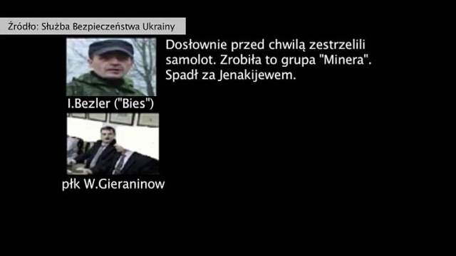 Służba Bezpieczeństwa Ukrainy opublikowała rozmowy separatystów, w których ci informują się nawzajem o katastrofie malezyjskiego Boeinga 777 - informuje tvn24.