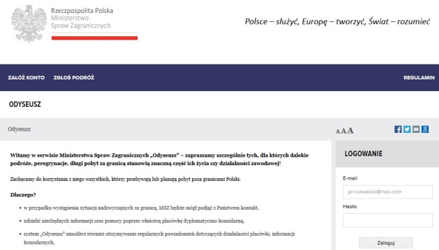 Na platformie Odyseusz można rejestrować etapy podróży i osoby w niej towarzyszące. Dzięki temu służby konsularne szybciej będą mogły udzielić pomocy turystom.
