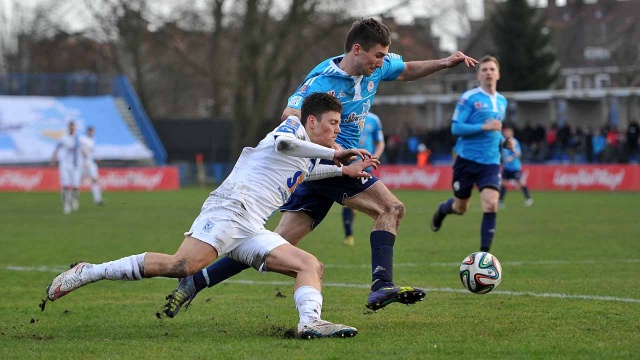 Błękitni Stargard pokonali w pierwszym półfinale PP Lecha Poznań 3:1. Fot. Łukasz Szełemej [Radio Szczecin] Błękitni w prima aprilis nie żartują [ZDJĘCIA]