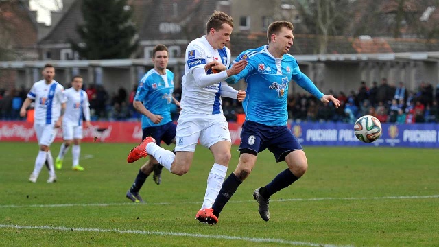 Błękitni Stargard pokonali w pierwszym półfinale PP Lecha Poznań 3:1. Fot. Łukasz Szełemej [Radio Szczecin] Błękitni w prima aprilis nie żartują [ZDJĘCIA]