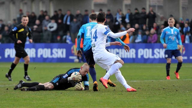 Błękitni Stargard pokonali w pierwszym półfinale PP Lecha Poznań 3:1. Fot. Łukasz Szełemej [Radio Szczecin] Błękitni w prima aprilis nie żartują [ZDJĘCIA]