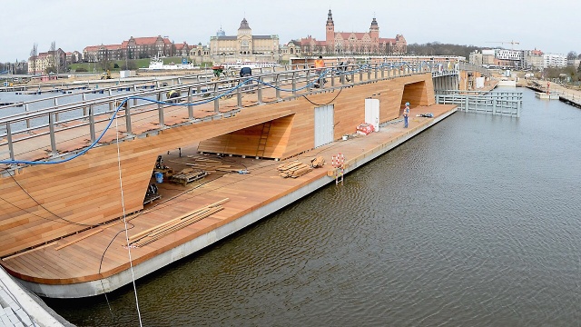 Fot. Jarosław Gaszyński [Radio Szczecin] Port jachtowy przy Wyspie Grodzkiej prawie gotowy [ZDJĘCIA, WIDEO]