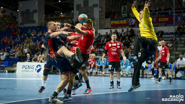 Pogoń Szczecin - Stal Mielec 28:25. Fot. Jarosław Gaszyński [Radio Szczecin] Szczypiorniści Pogoni zmiękczyli Stal i są w półfinale Mistrzostw Polski [ZDJĘCIA, WIDEO]