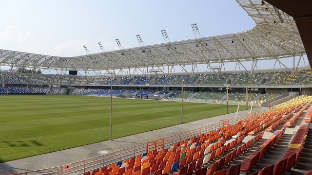 Stadion w Bielsku-Białej. Fot. Tobiasz Madejski [Radio Szczecin] Jak budują stadiony w Bielsku-Białej i Zabrzu? [WIDEO, ZDJĘCIA]