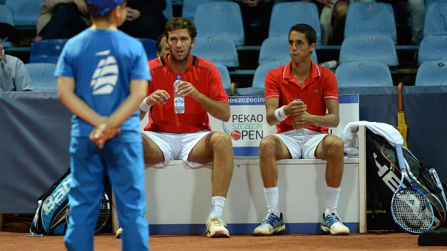 Tristan Lamasine i Fabrice Martin na Pekao Szczecin Open 2015. Fot. Łukasz Szełemej [Radio Szczecin] Finał debla rozstrzygnięty [WIDEO, DUŻO ZDJĘĆ]