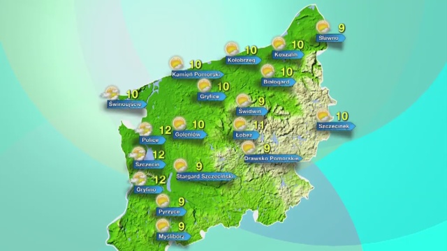 Czwartkowe ocieplenie w regionie - temperatury od 9 do 12 stopni Celsjusza.