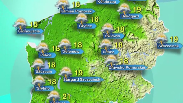 Zdaniem synoptyków po południu może spaść również grad. Będzie też dosyć ciepło. Termometry pokażą do 21 stopni.