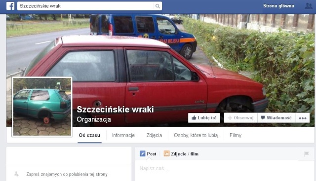 Fejsbukowicze ze Szczecina tropią porzucone auta. Robią im zdjęcia i wysyłają na profil Szczecińskie wraki. Pomysłodawca i administrator strony, radny osiedlowy Łukasz Listwoń, zgłasza te przypadki straży miejskiej. Funkcjonariusze próbują odnaleźć właściciela albo holują samochód na miejski parking.