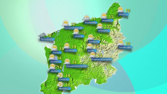 Temperatura w regionie oscylować będzie w okolicach 11-14 stopni Celsjusza. Niedziela niestety zapowiada się chłodna i mokra.
