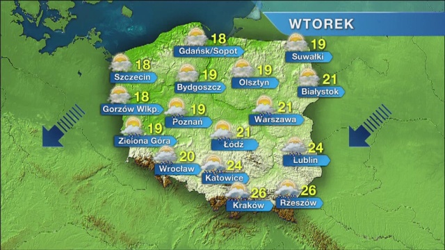 Temperatury w regionie będą oscylować w okolicach 16-19 stopni Celsjusza.